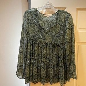 Loft medium green tiered top